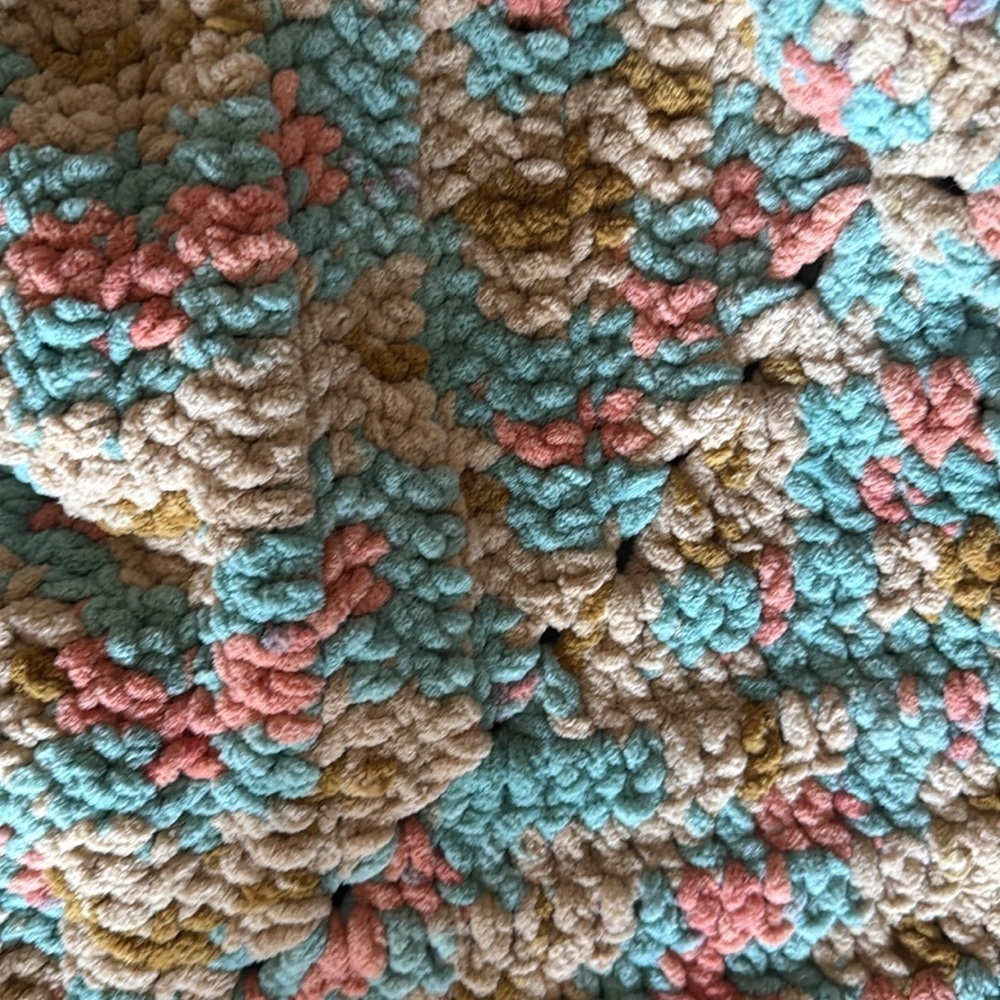 Vintage chunky handmade knit, multicolored cardigan and hat medium - Picture 11 of 12